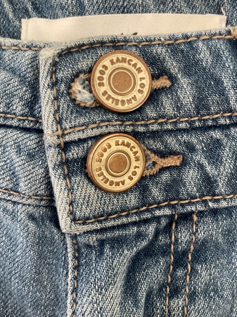 KanCan Vintage Light Blue Distressed Denim Shorts - Picture 4 of 7